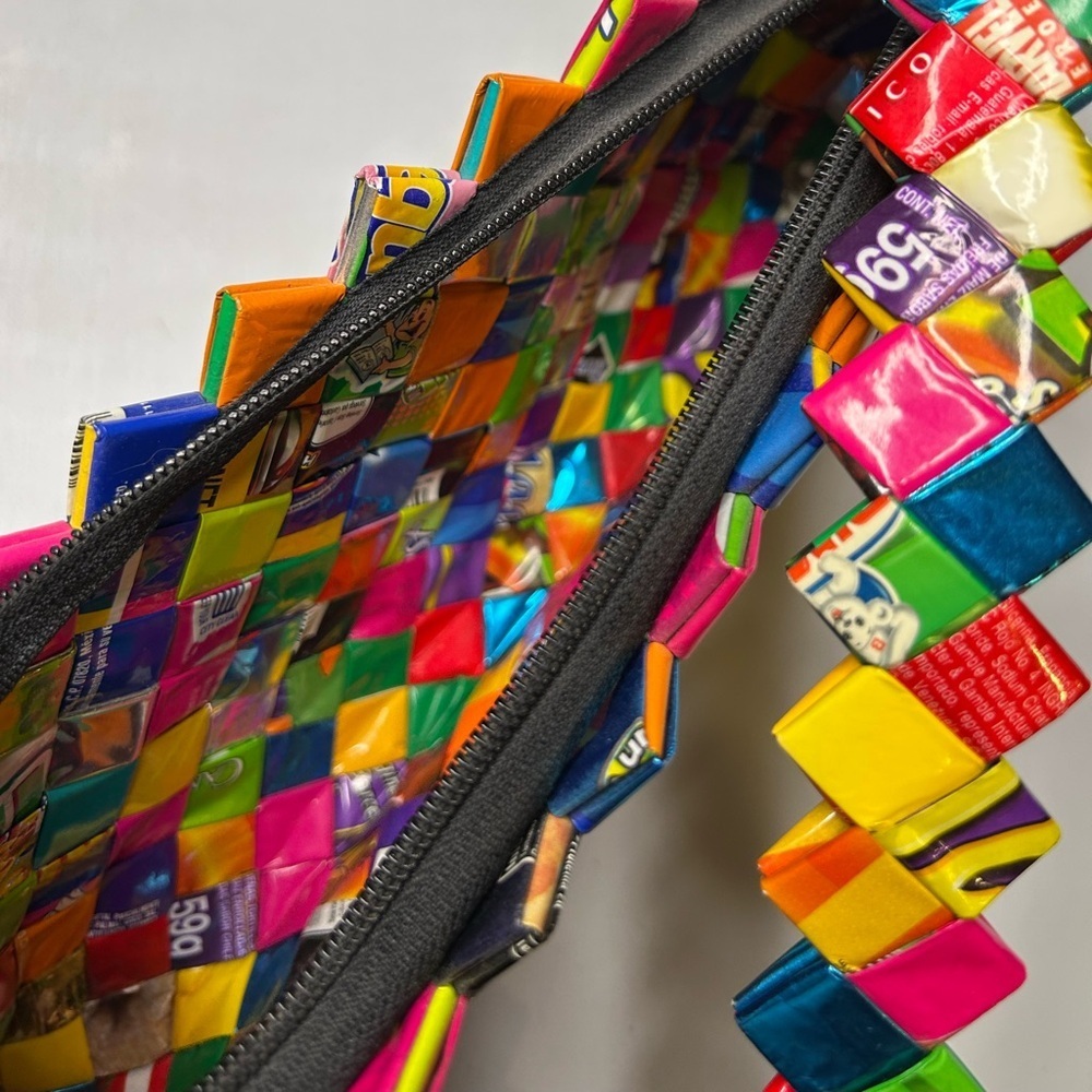 Handmade Colorful Candy Wrapper Women's Bag - Picture 4 of 12